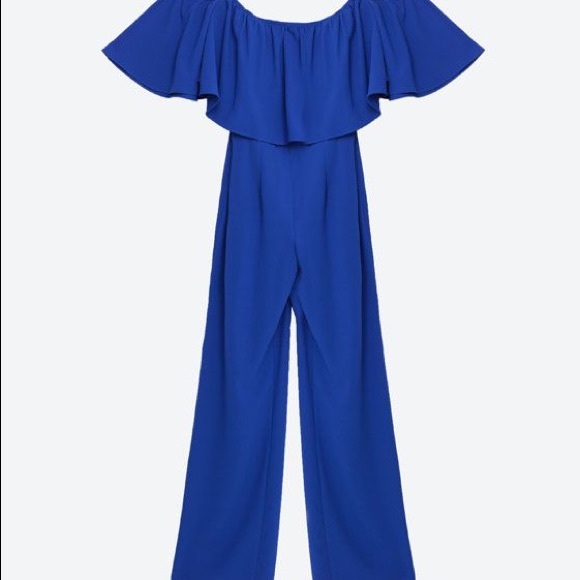 Zara Pants & Jumpsuits Zara Off The Shoulder Jumpsuit Poshmark